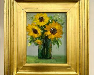 "Sunflowers" Oil on Canvas, Signed