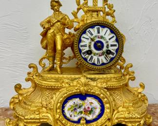 Gold Gilt Mantle Clock