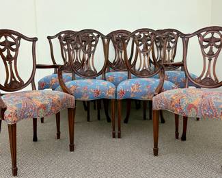 Upholstered Shield Back Dining Chairs beautifully upholstered