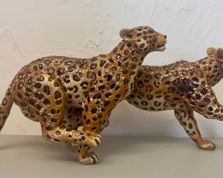 Item 15:  Jay Strongwater Cheetahs with Swarovski Crystals - 15" x 6":  $2450