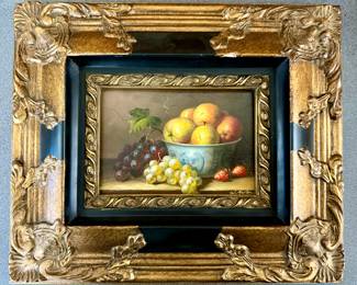 Still Life Oil on Canvas, Signed