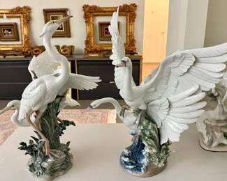 Lladro Swan & Crane Figurines