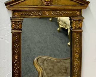 Gold Gilt Mirror with Lion Head