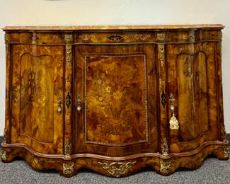 Inlaid Sideboard with Marble Top
