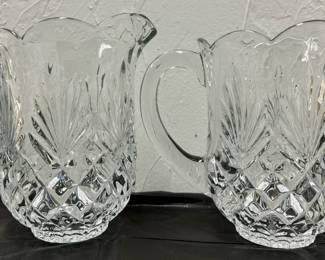 (2) Cut Crystal Water Pitchers