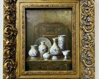 "Porcelain Vases" Oil on Canvas