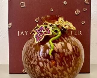 Item 47:  Jay Strongwater Cleo Leaf & Flower Mini Vase - 4"h:  $95