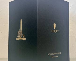 Item 19:  L'Objet Bibliotheque Porcelain Candle with 24K Accents - Pink Champagne Scent:  $125