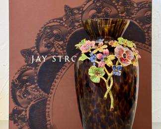 Item 52:  Jay Strongwater Vase with Enamel Flowers - 4.5":  $245
