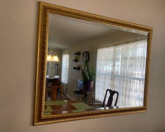 (2) matching gold framed mirrors
$ 75.00 each. 44.5”w 34.5”t