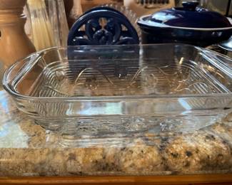 oven proof clear ribbed glass bread loaf pan