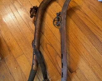 Antique Rustic Primitive Horse Mule Ox Metal Knob Yoke Collar Harness Set