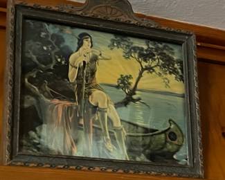 Picture of Indian maiden with canoe