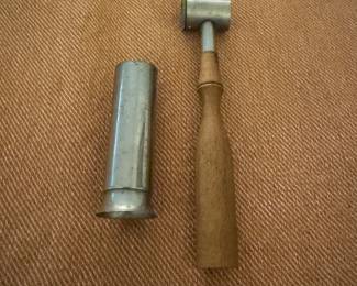 Cartridge Case & Shot Dipper Powder Measure Vintage Wooden Handle Reloading Tool 