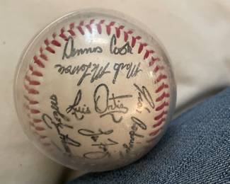 Signed Rangers baseball 
