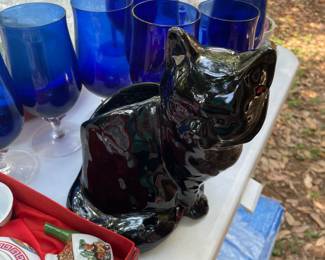 Black cat planter 