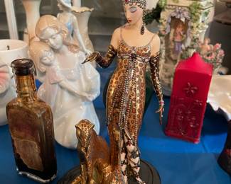 House Of Erte Ocelot Art Deco Franklin Mint Limited Edition Porcelain Figurine