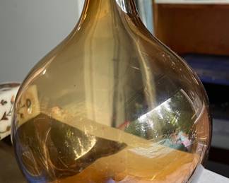 Amber glass vase