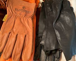 misc vintage leather ladies gloves, Plainsman leather gloves