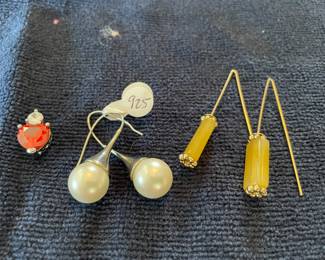 sterling heart pendant and silver earrings