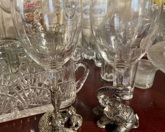 Arthur Court wildlife wine glasses