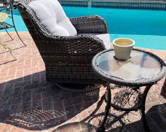 Wicker chairs and table 