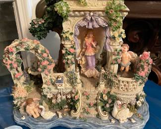 angel clair de la lune musical porcelain garden scene