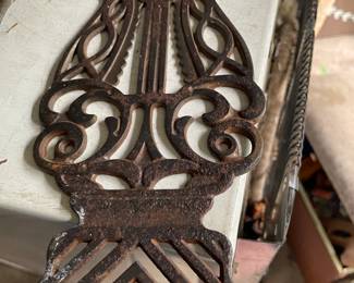 Antique brass organ foot pedal plates with dragons (2)