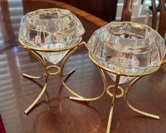 Diamond solitaire candle holders 