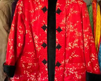 black and red chinese asian cheongsam jacket