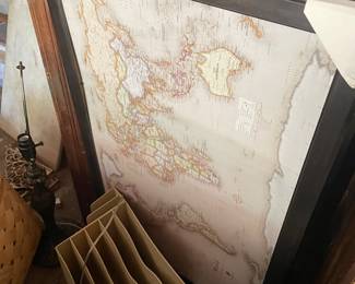 Framed world map