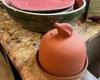 Terra cotta garlic roaster