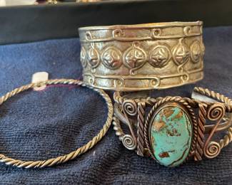 Silver and turquoise vintage bracelet 