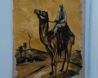 Painting of camel and rider