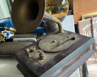 Antique record player music box 