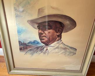 cowboy sketch in frame