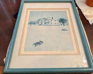 Signed Print 35/50 “A White Christmas “. By Fortworth Artist Ronald Thomason