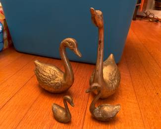 MCM brass swans