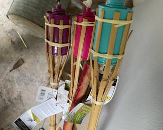 Outdoor bamboo oil lamps 