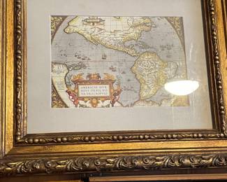 framed world map
