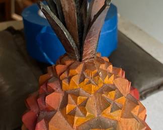 Mcm wood carved pineapple 