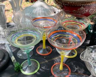 Hand painted margarita glasses