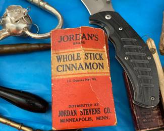 Jordan's cinnamon stick box, black label knife
