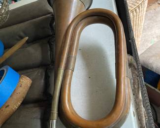 Antique brass bugle 