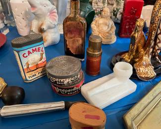 Vintage Copenhagen and camel tin containers 