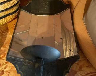 Tin and glass wall candle holder 