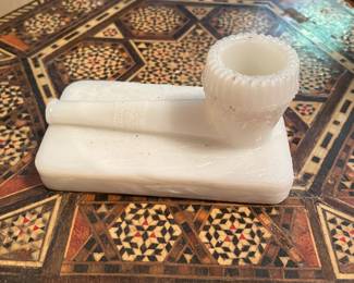 Milk glass pipe sculpture 