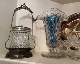 silver-plate pickle castor jar