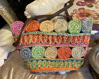 decorative straw purse