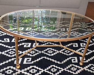 Heavy solid metal Glass Top Coffee Table